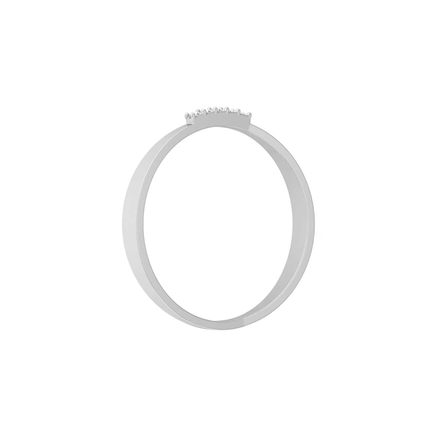 Round Cut Diamond Wedding Band Ring Natural Flow Design For Her 14K Solid Gold
