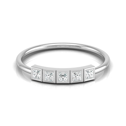 Princess Cut 5 Stone Diamond Wedding Ring Budget Friendly Band Ring In Natural Or Labgerown