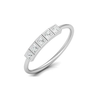 Princess Cut 5 Stone Diamond Wedding Ring Budget Friendly Band Ring In Natural Or Labgerown