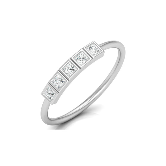 Princess Cut 5 Stone Diamond Wedding Ring Budget Friendly Band Ring In Natural Or Labgerown