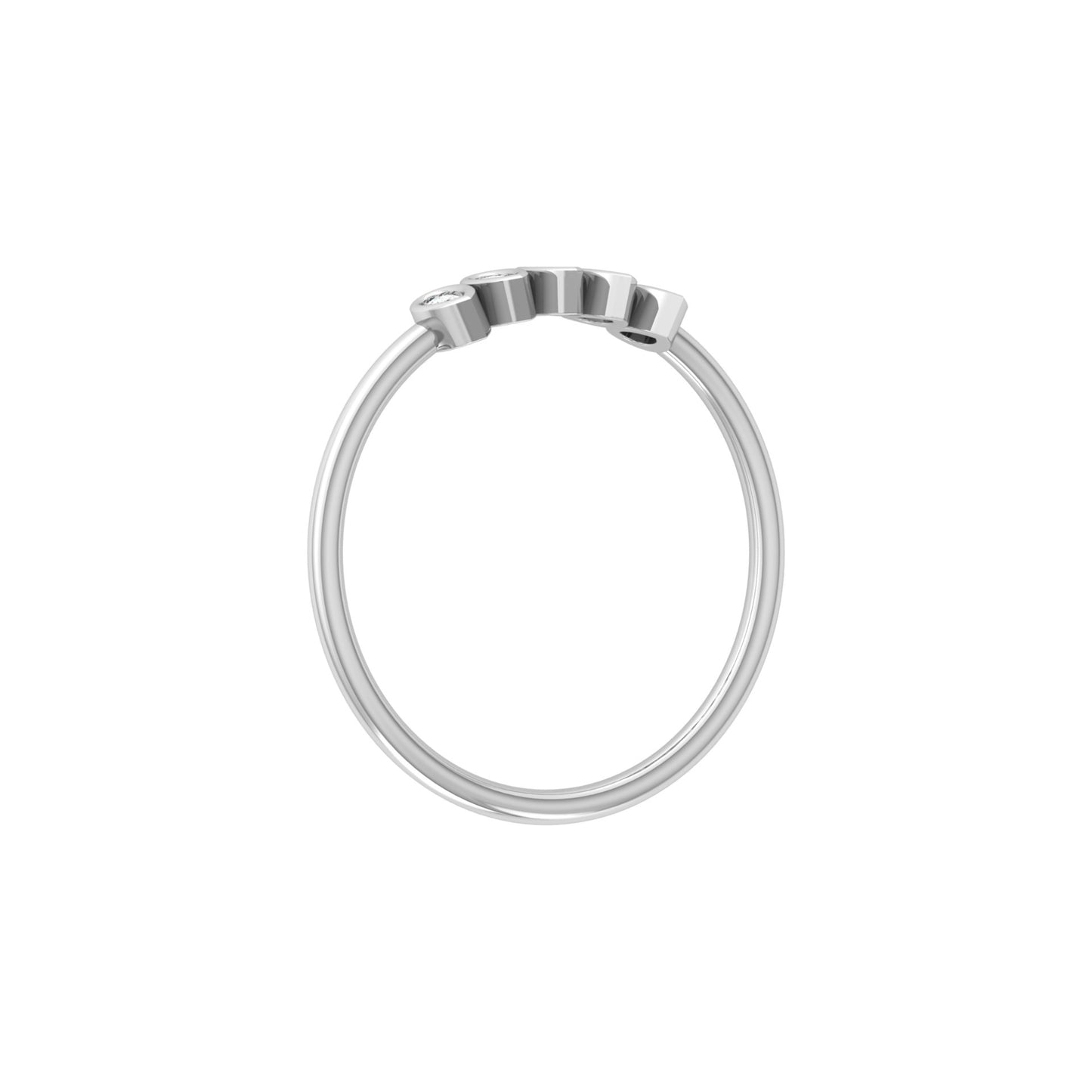 5 Stone Pear Cut Bezel Set Diamond Wedding Ring in 14KT Gold Lab Grown or Natural for Her
