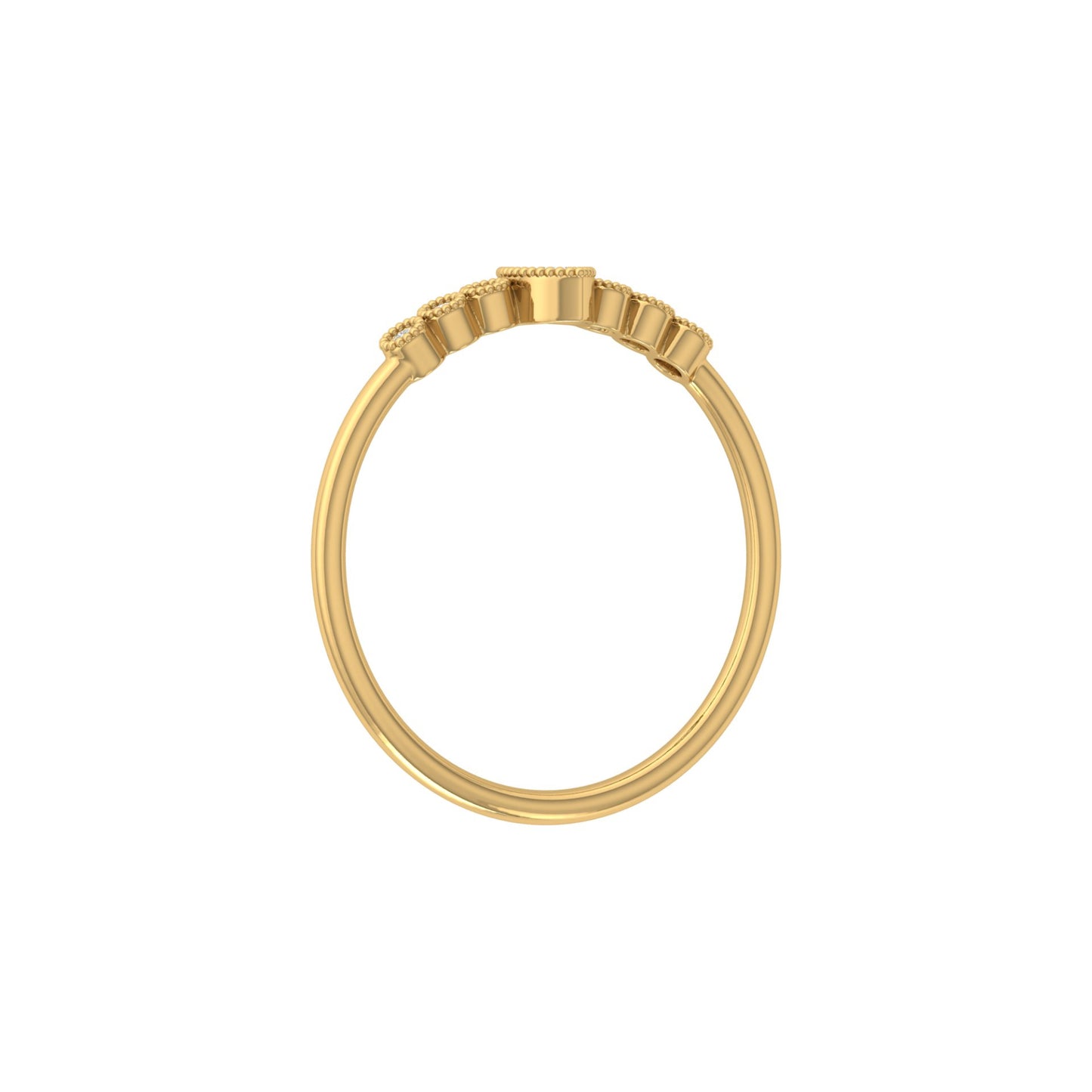 Marquise and Round Shaped Diamond Bezel Set Cocktail Ring for Women In 14KT Gold Lab-Grown or Natural