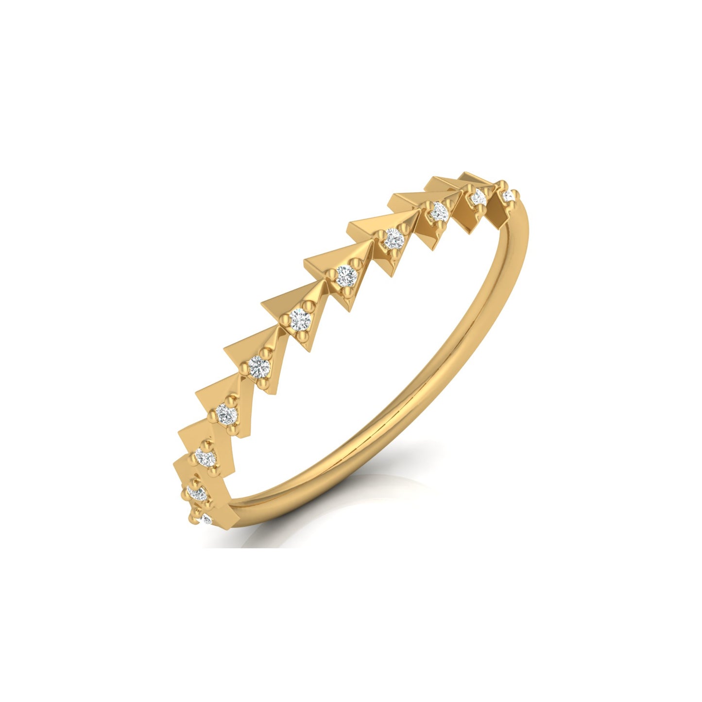 Minimalist Round Cut Handmade Half Eternity Band Ring Gold labgrown diamond Ecofriendly Band Ring