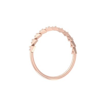 Minimalist Round Cut  Handmade Half Eternity Band Ring Gold labgrown diamond Ecofriendly Band Ring