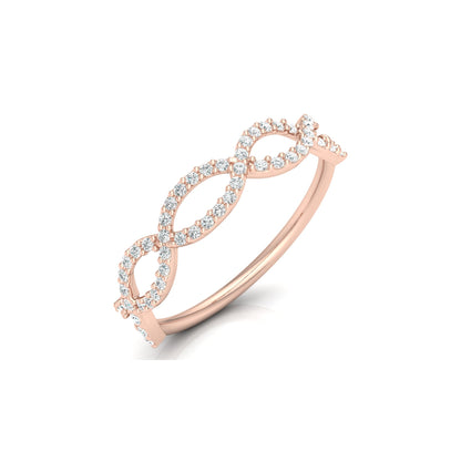 Trending Infinity Twisted Wedding Band Ring VS Clarity Lab Grown Diamond Half Eternity Band in 14KT Gold