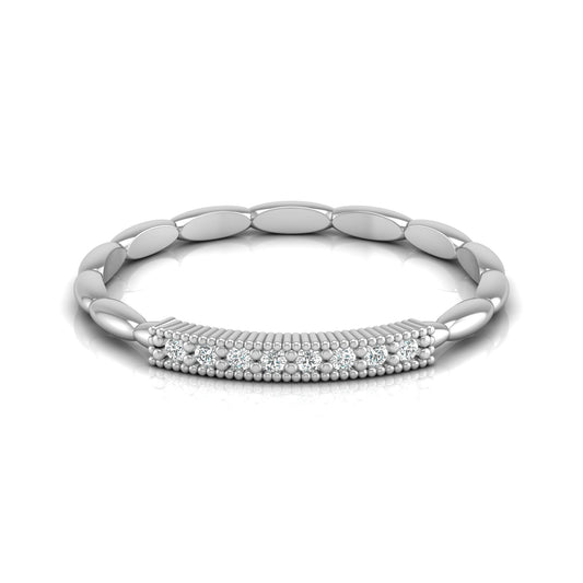 Round Cut Labgrown Diamond Wedding Band Vintage 14 KT Solid Gold Ring For Women's