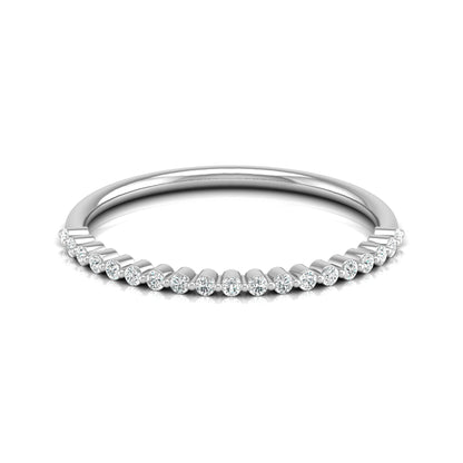 Bezel Set Round Diamond Half Eternity Band Ring In 14KT Gold for Women Lab-Grown or Natural