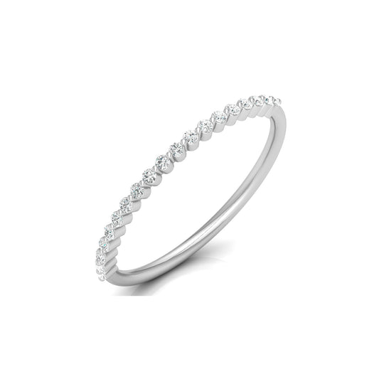 Bezel Set Round Diamond Half Eternity Band Ring In 14KT Gold for Women Lab-Grown or Natural