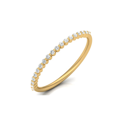 Bezel Set Round Diamond Half Eternity Band Ring In 14KT Gold for Women Lab-Grown or Natural
