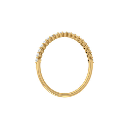 Bezel Set Round Diamond Half Eternity Band Ring In 14KT Gold for Women Lab-Grown or Natural