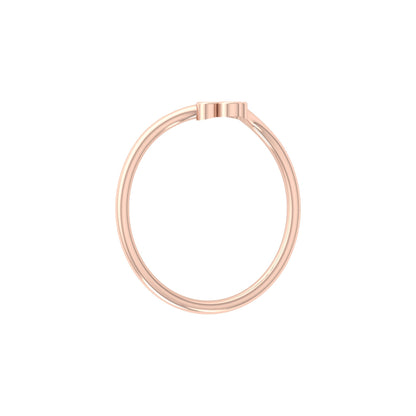 Dainty V-Shape Diamond Ring In 14K Solid White Gold Minimalist & Elegant Stackable Band