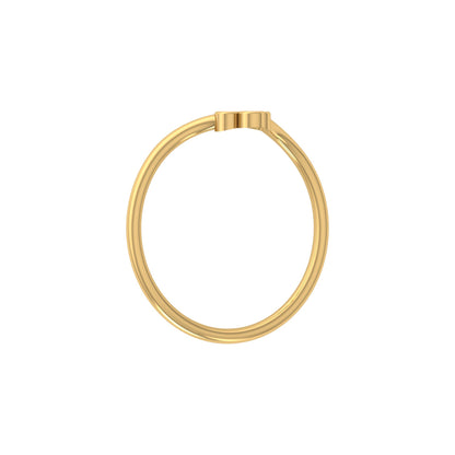 Dainty V-Shape Diamond Ring In 14K Solid White Gold Minimalist & Elegant Stackable Band