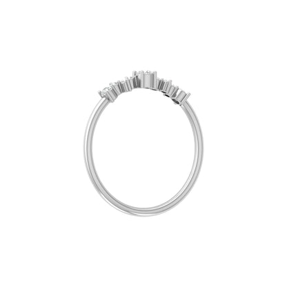 14Kt Solid Gold Diamond Ring for Women's Minimalist Daily Wear Band with Round-Cut Diamonds