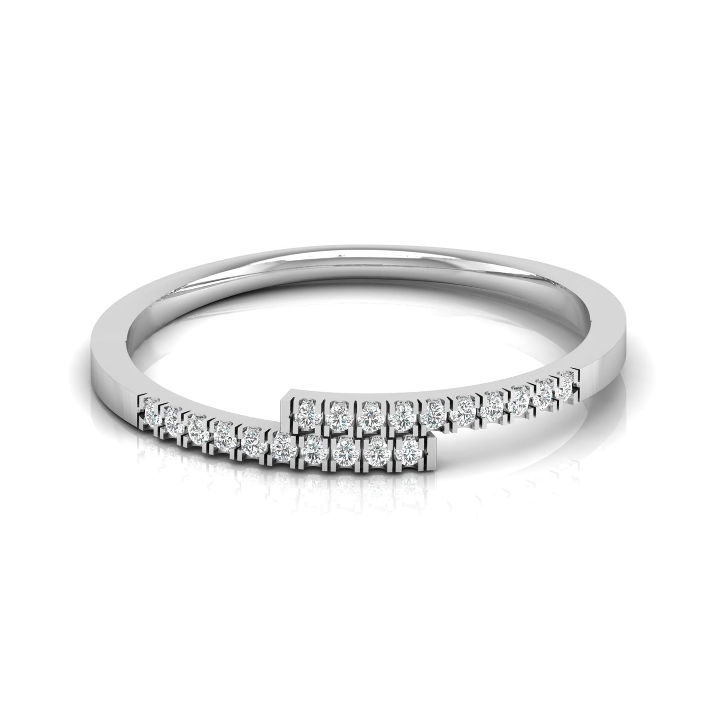 14 KT Solid Gold Light Weight Round Wedding Diamond Ring Stylish & Practical For Women's
