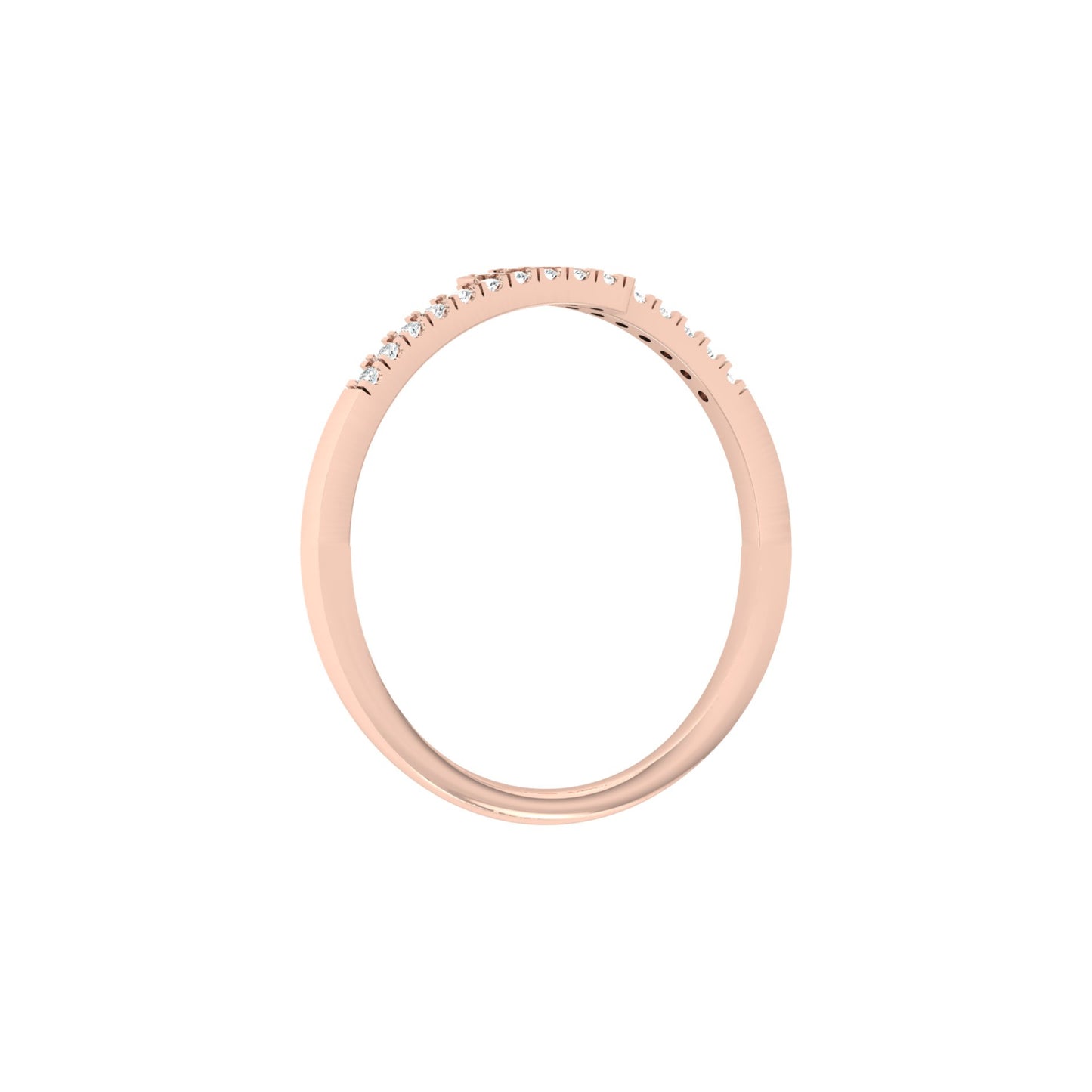 14 KT Solid Gold Light Weight Round Wedding Diamond Ring Stylish & Practical For Women's