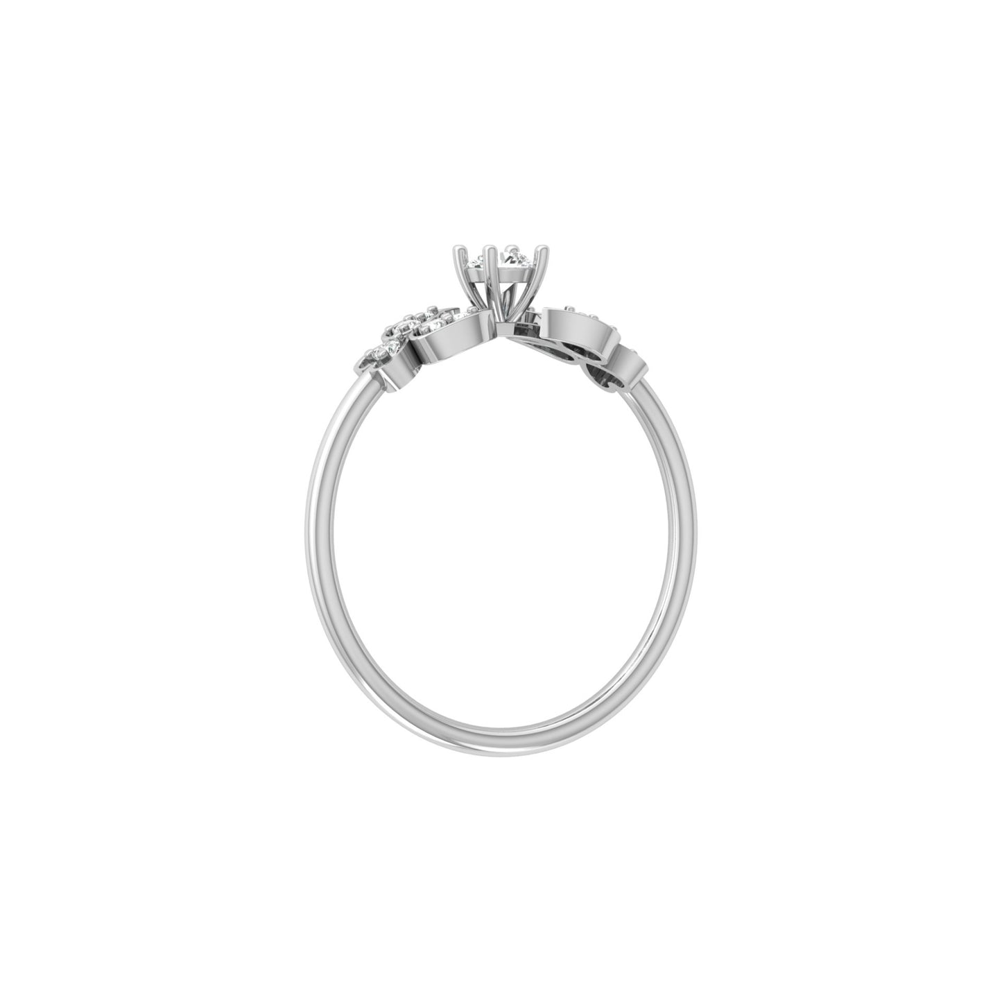 Handcrafted Floral Round Diamond 14K Gold Ring with Real Diamonds Timeless Charm