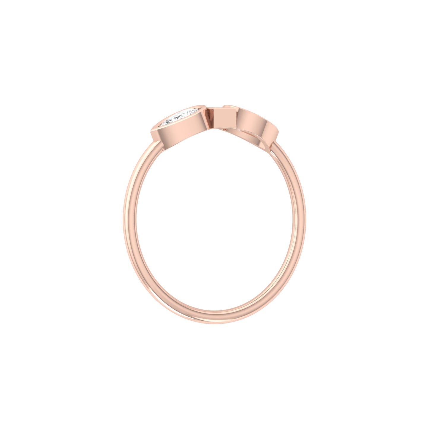 Three Stone Pear And Baguette Shaped Diamond Engagement Ring For Her In 14KT Gold