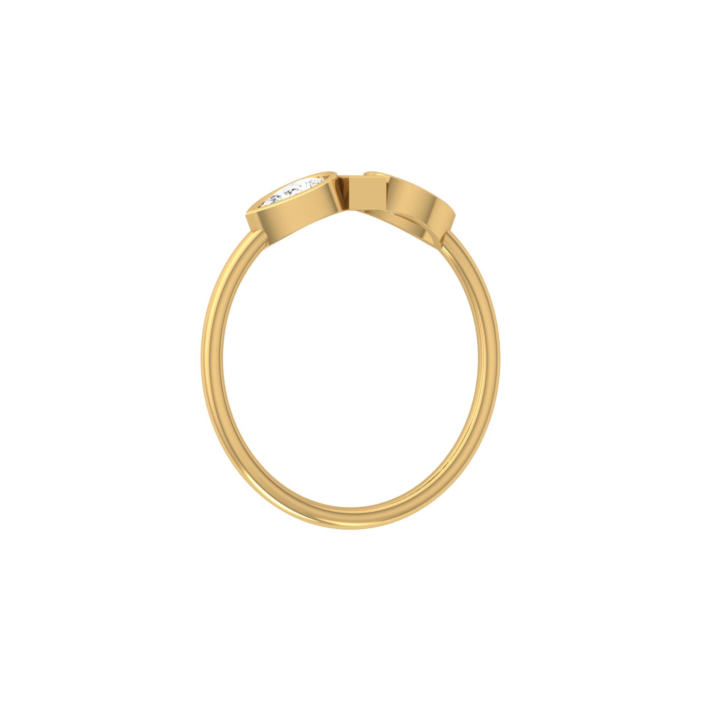 Three Stone Pear And Baguette Shaped Diamond Engagement Ring For Her In 14KT Gold