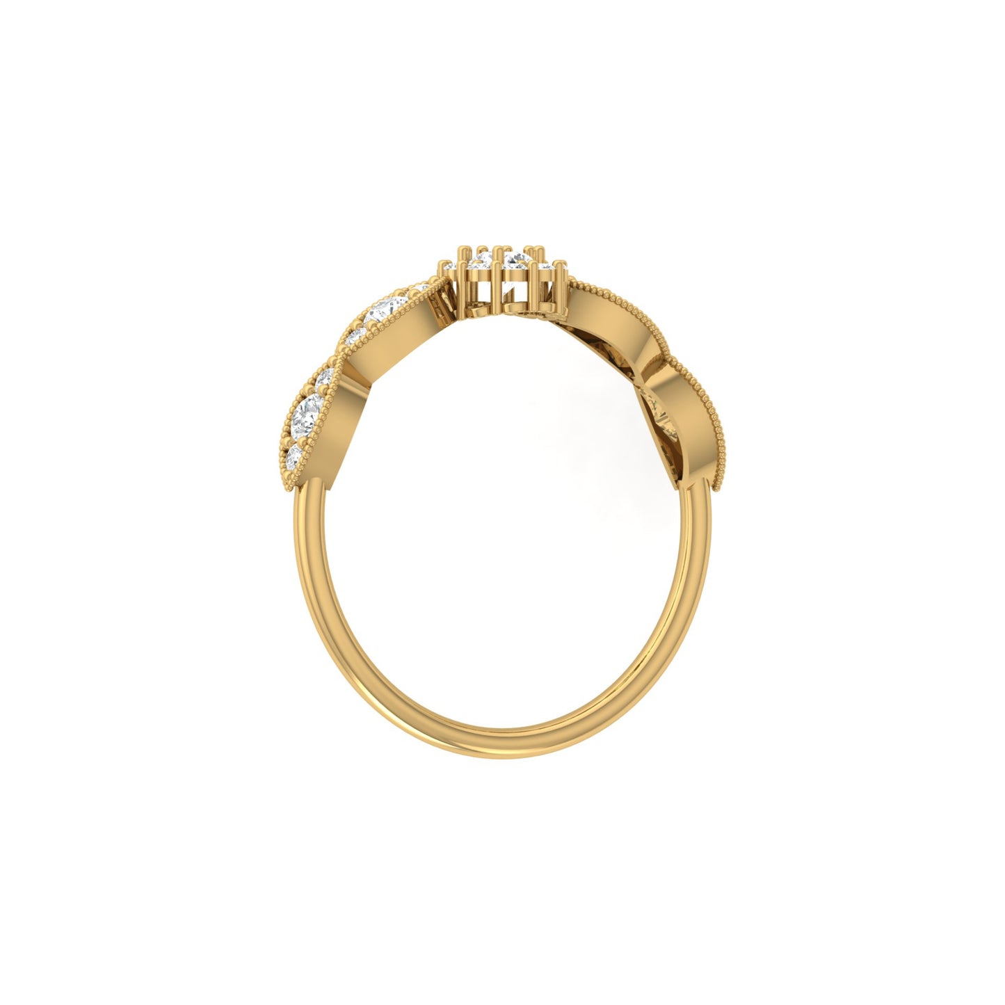 Minimalist Round Halo Diamond Ring For Women's 14K Solid Gold Everyday Elegance