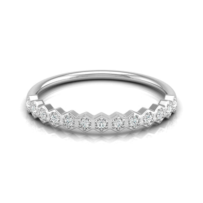 Zigzag Labgrown Round Diamond Band Ring For Women Stackable Elegance In 14K Solid Gold