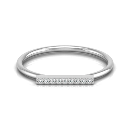 Minimalist Round Diamond Stackable Band Ring Elegant Gift for Women's In 18K Solid Gold