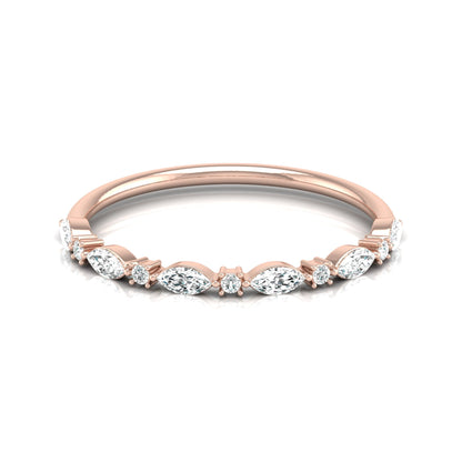 Stackable Marquise and Round Cut Diamond Ring Band Elegant Design For Women's