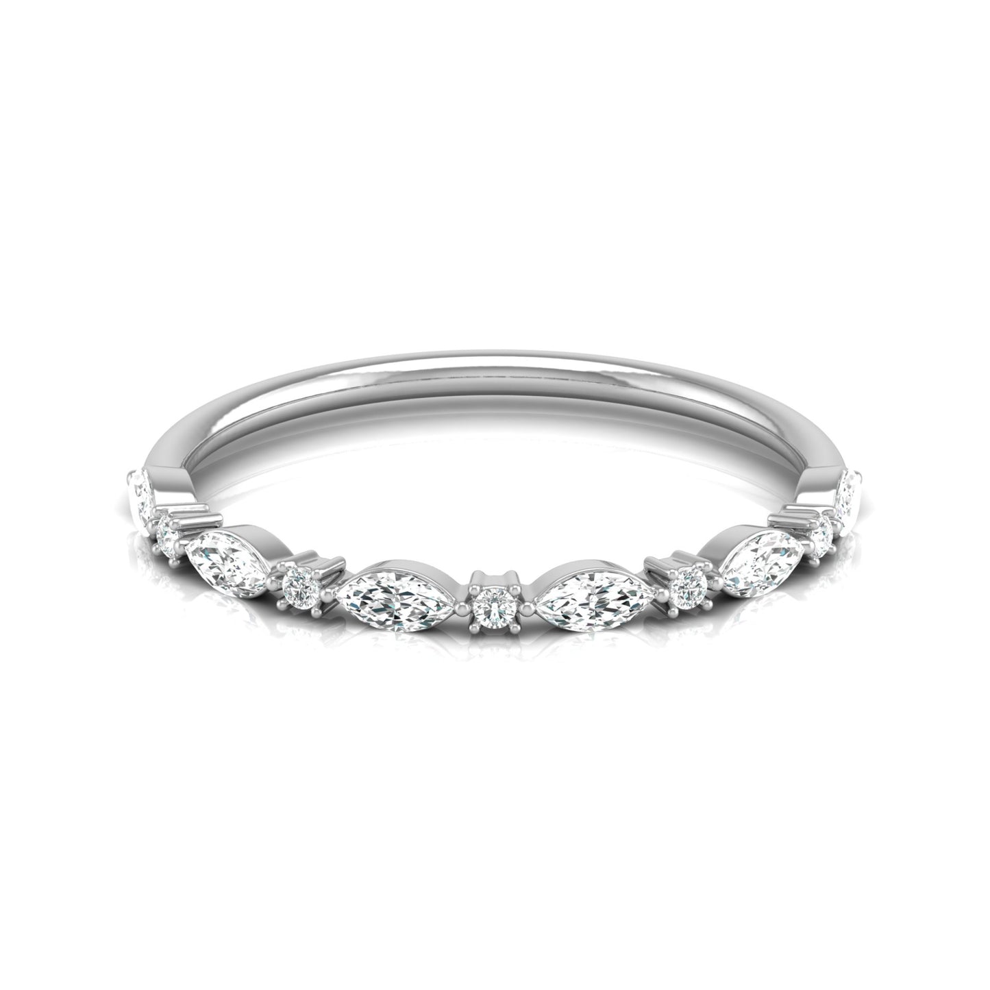 Stackable Marquise and Round Cut Diamond Ring Band Elegant Design For Women's