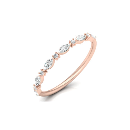 Stackable Marquise and Round Cut Diamond Ring Band Elegant Design For Women's