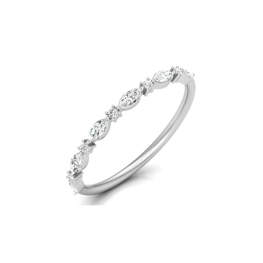 Stackable Marquise and Round Cut Diamond Ring Band Elegant Design For Women's