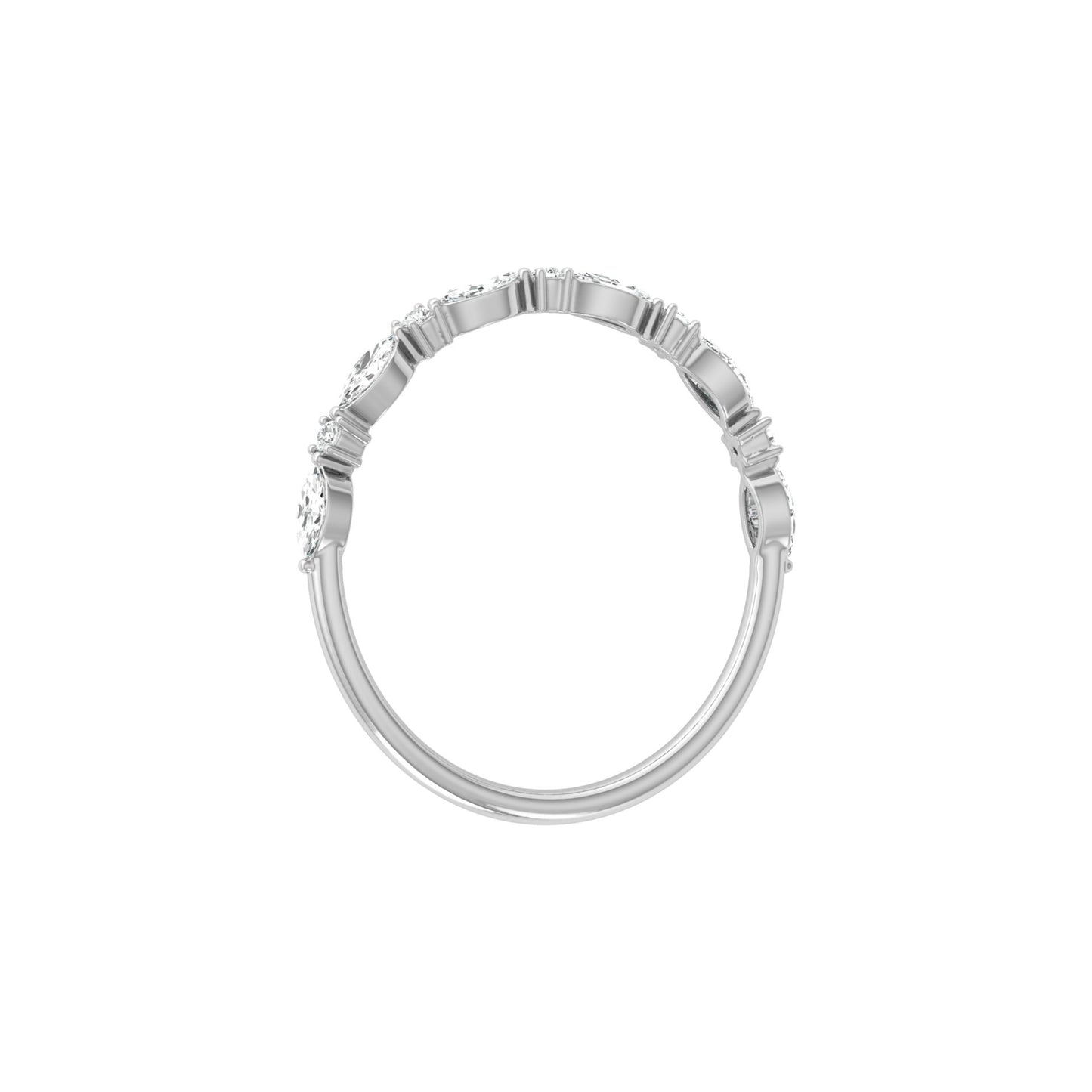 Stackable Marquise and Round Cut Diamond Ring Band Elegant Design For Women's
