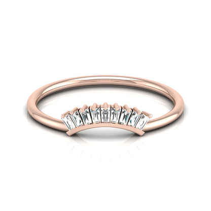 Stackable Princess Cut Diamond Ring Elegant Minimalist Band for Women In Lab Or Natural Diamonds