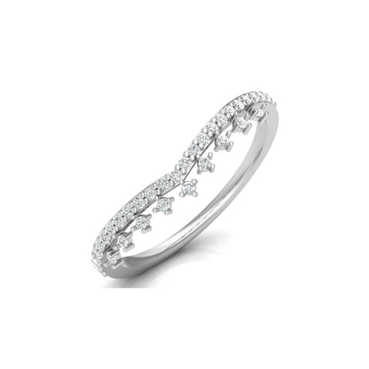 Crown Inspired Round Cut Diamond Band Ring Modern And Secure Design For Love