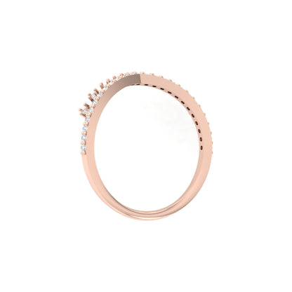 Crown Inspired Round Cut Diamond Band Ring Modern And Secure Design For Love