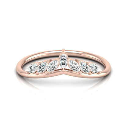 Marquise Cut Ring Band In Labgrown Or Natural Diamond In 14K Solid Gold Classic Elegance On A Budget