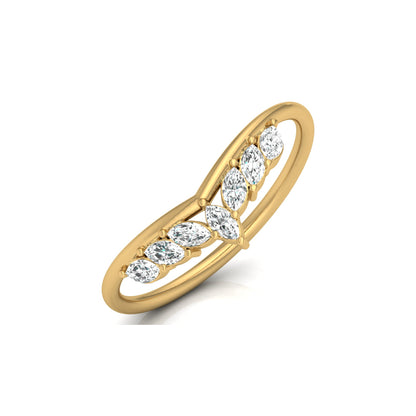 Marquise Cut Ring Band In Labgrown Or Natural Diamond In 14K Solid Gold Classic Elegance On A Budget