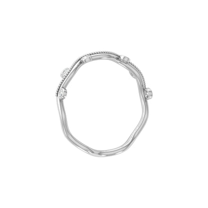 Twisted Round Diamond Wedding Ring for Women's Elegant Natural & Lab-Grown Option