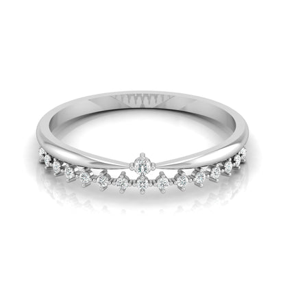 Round Cut Diamond Promise Ring for Wife Dainty Everyday Wear Band in 14K Solid Gold