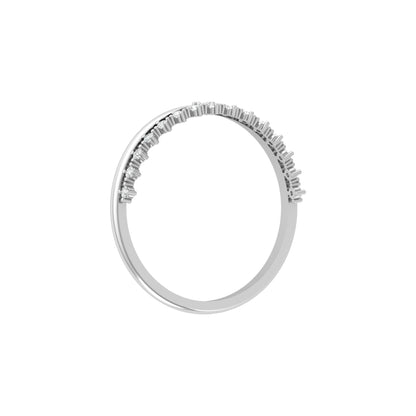 Round Cut Diamond Promise Ring for Wife Dainty Everyday Wear Band in 14K Solid Gold