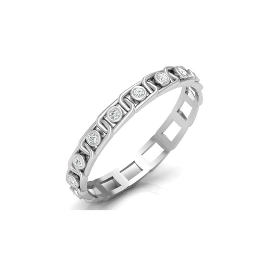 Vintage-Inspired Round Diamond Wedding Band Ring for Daily Wear in 18K Solid Gold