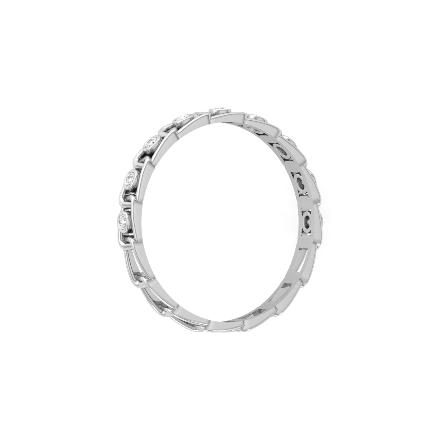 Vintage-Inspired Round Diamond Wedding Band Ring for Daily Wear in 18K Solid Gold