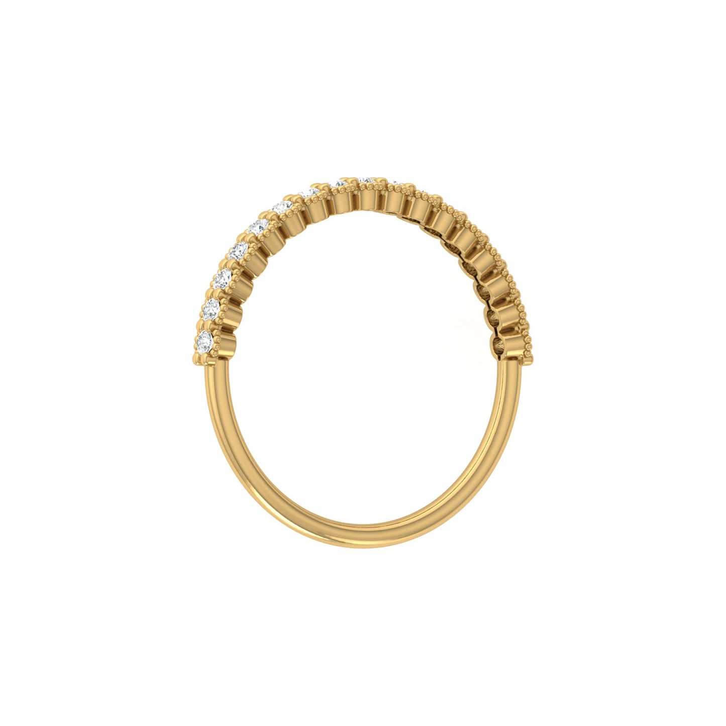 Affordable Round Diamond Half Eternity Wedding Band Gift for Women's in 14K Solid Gold