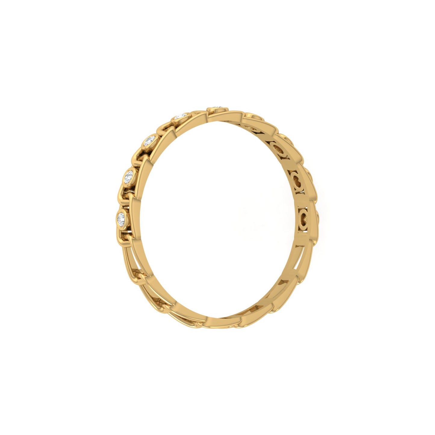 Vintage-Inspired Round Diamond Wedding Band Ring for Daily Wear in 18K Solid Gold