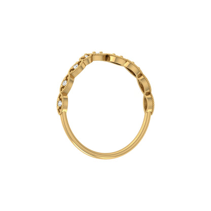 Dainty Vintage V-Shape Princess Crown Diamond Ring Elegant Gift for Her In 14K Solid Gold