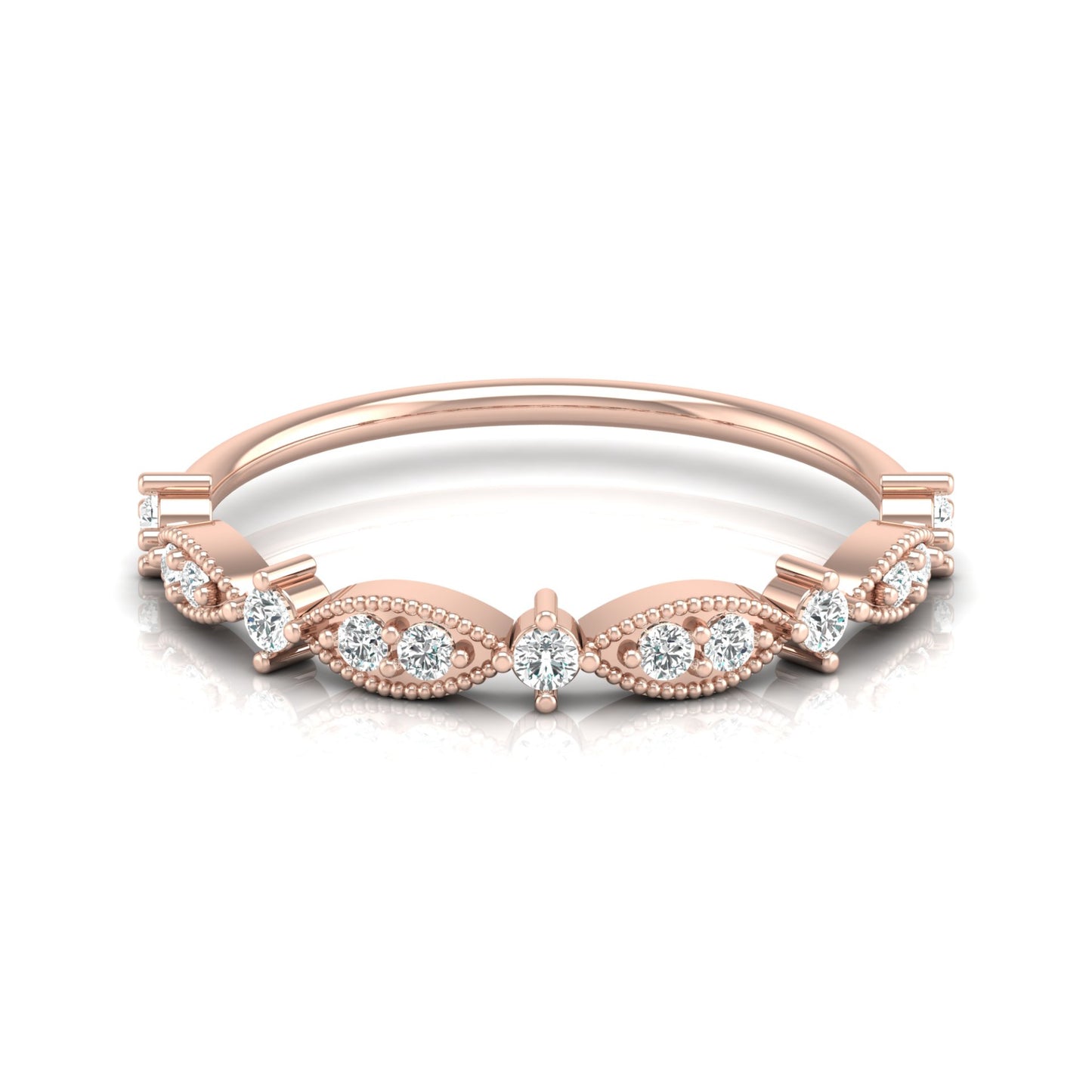 Round Cluster Band Ring for Women's Elegant Vintage-Inspired Band In Natural And Labgrown Diamonds