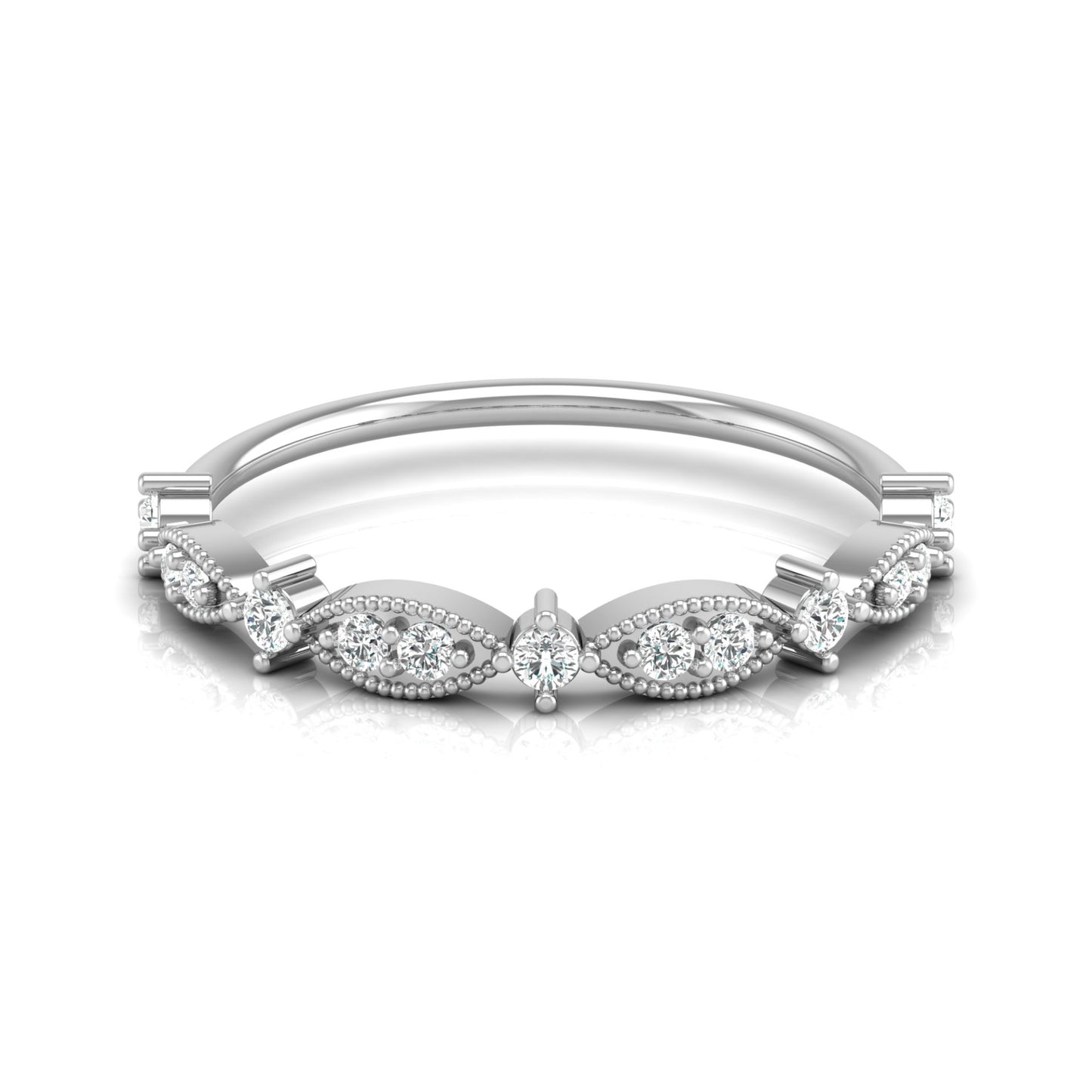 Round Cluster Band Ring for Women's Elegant Vintage-Inspired Band In Natural And Labgrown Diamonds