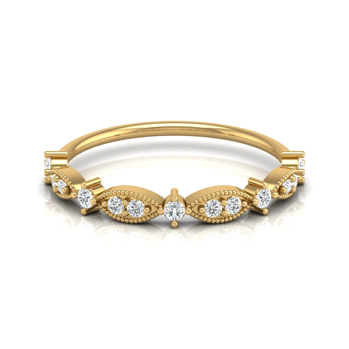 Round Cluster Band Ring for Women's Elegant Vintage-Inspired Band In Natural And Labgrown Diamonds