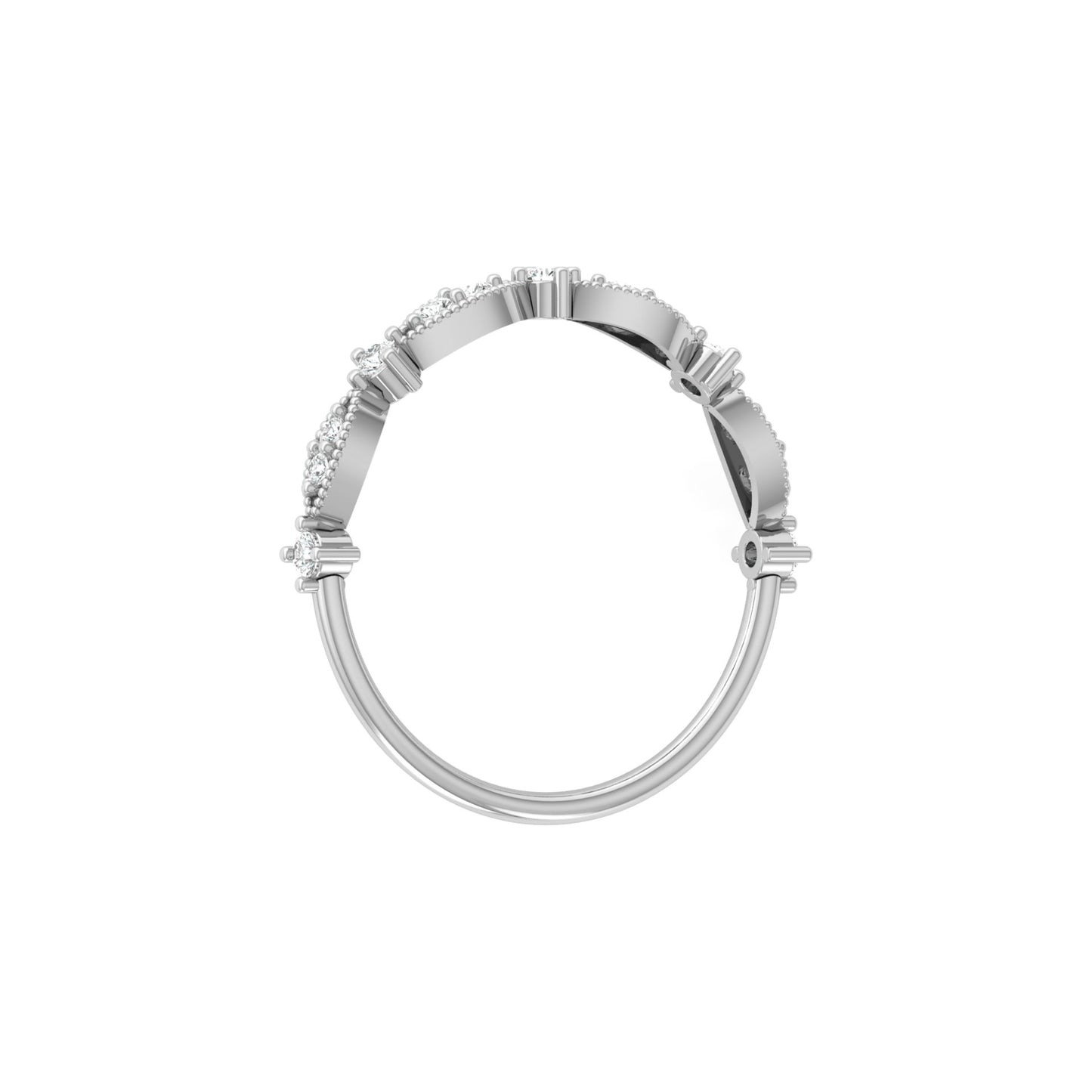 Round Cluster Band Ring for Women's Elegant Vintage-Inspired Band In Natural And Labgrown Diamonds