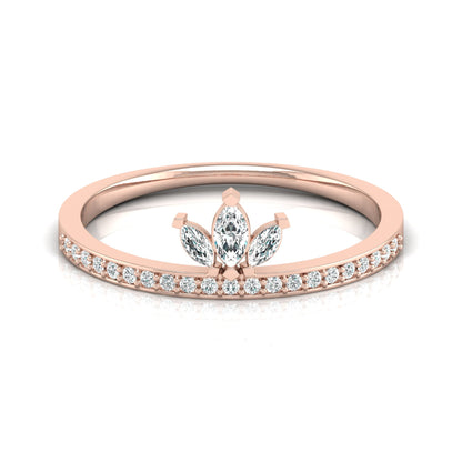 0.17 CT Dainty Crystal Tiara Crown Wedding Ring for Her Elegant Bridal Band In Natural And Labgrown Diamonds