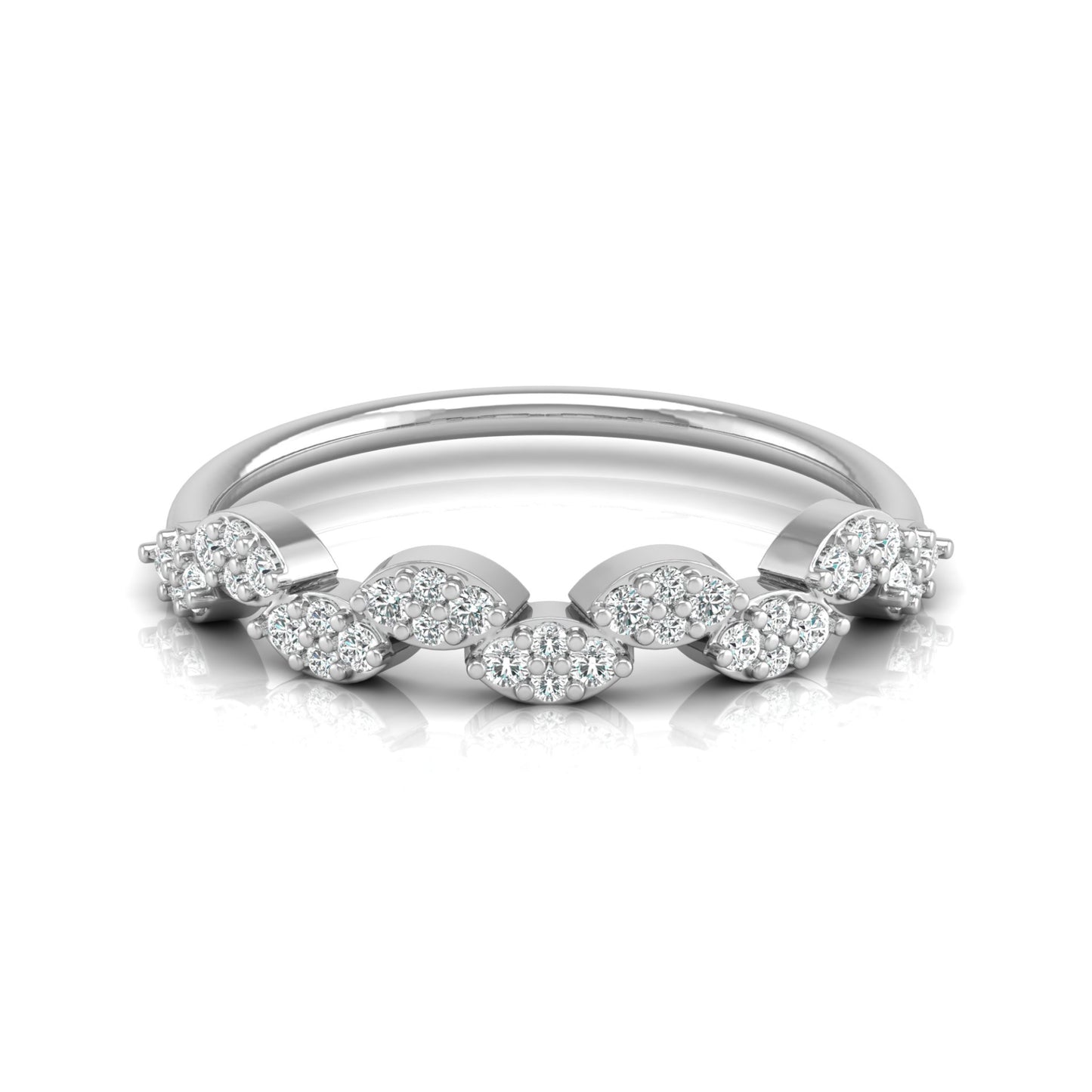 0.22 Carat Round Diamond Minimalist Wedding Band Ring Dainty Gold Ring for Her