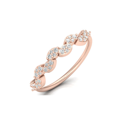 0.22 Carat Round Diamond Minimalist Wedding Band Ring Dainty Gold Ring for Her